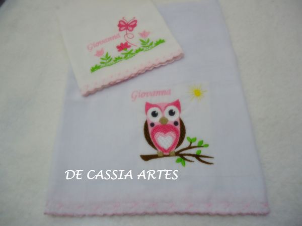 KIT FRALDAS BORDADAS CORUJINHA